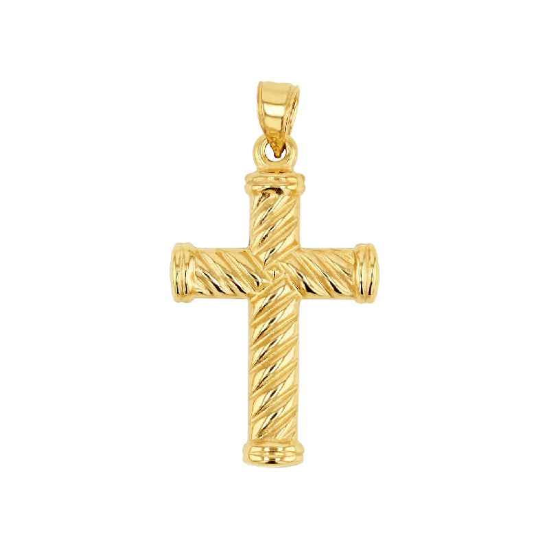 Cable Twist Cross Charm