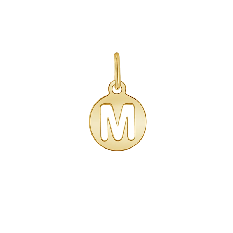 Cut-Out Round Letter Initial Charm