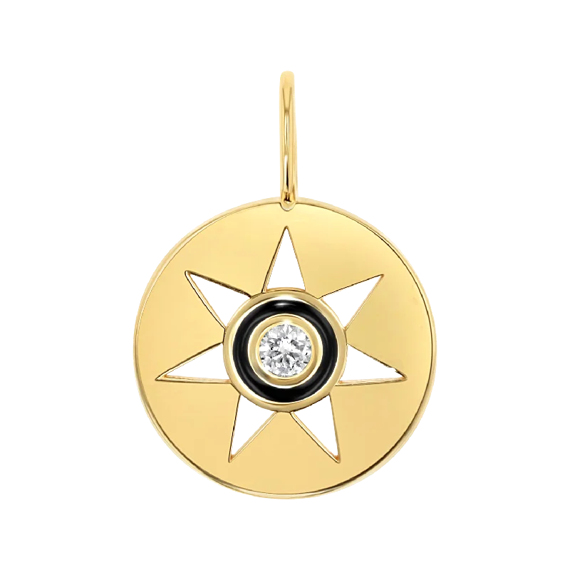 Enamel Sun Medallion Charm