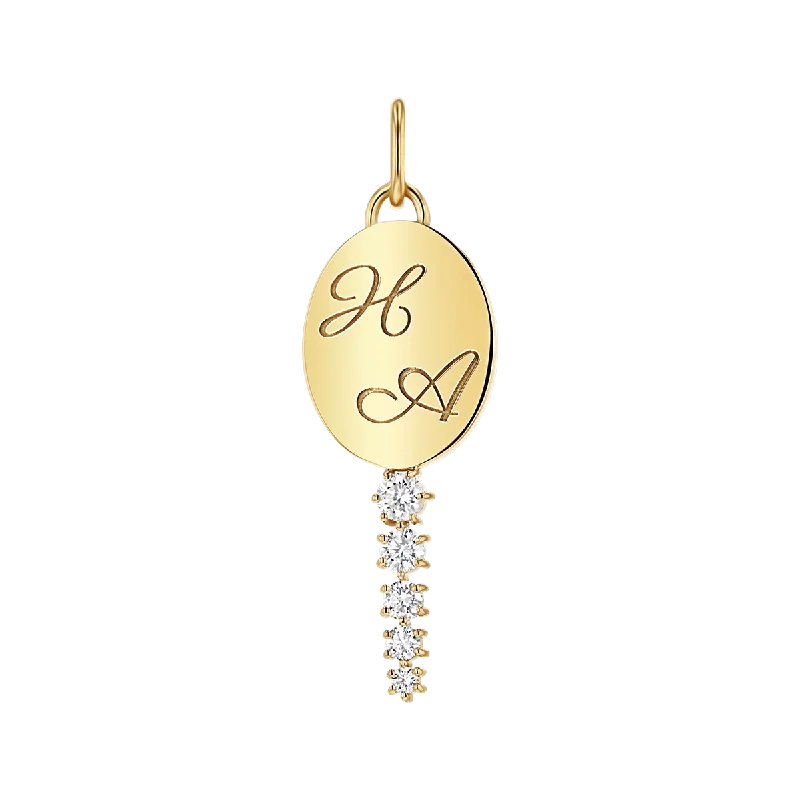 Engravable Tapered Diamond Key Charm