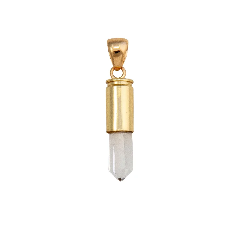 Alchemia Clear Quartz Point Bullet Casing Pendant