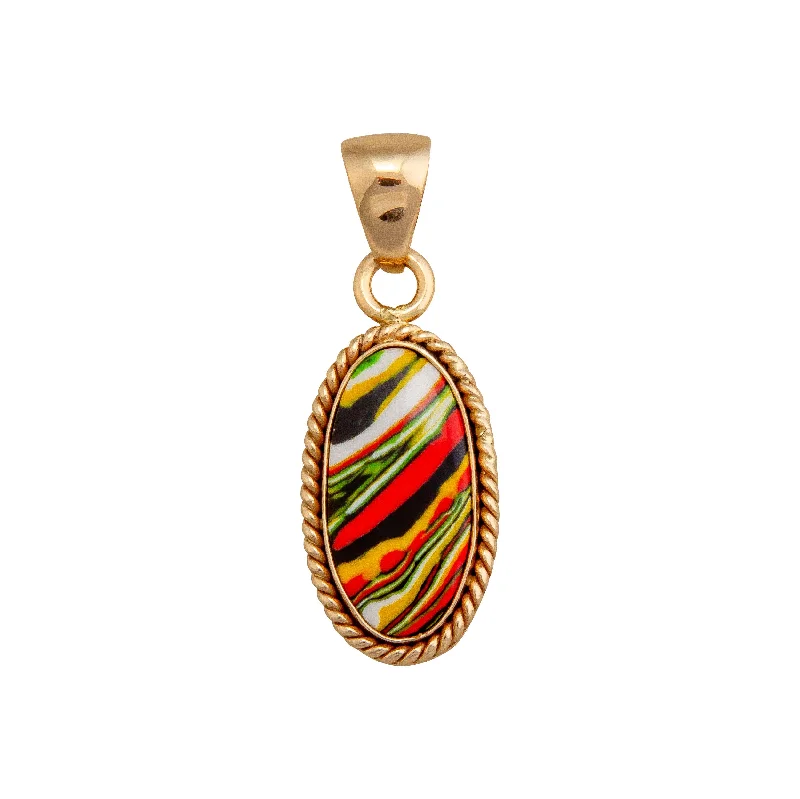 Alchemia Green Fordite Rope Pendant