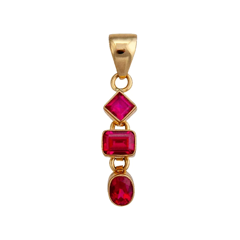 Alchemia Lab Ruby Triple Pendant