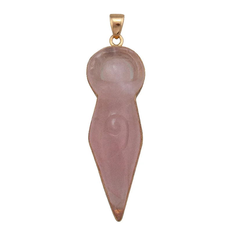 Alchemia Rose Quartz Carved Goddess Pendant