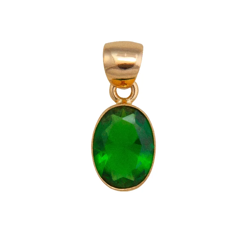 Alchemia Synthetic Emerald Oval Pendant