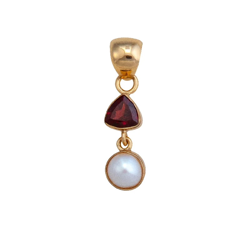 Alchemia Garnet and Pearl Pendant