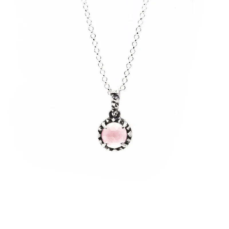 MATRIX HALO NECKLACE | ROSE QUARTZ