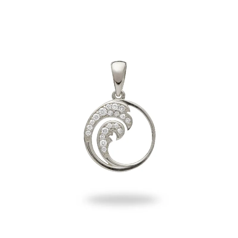 Nalu Pendant in White Gold with Diamonds - 12mm