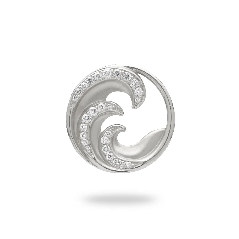 Nalu Pendant in White Gold with Diamonds - 22mm