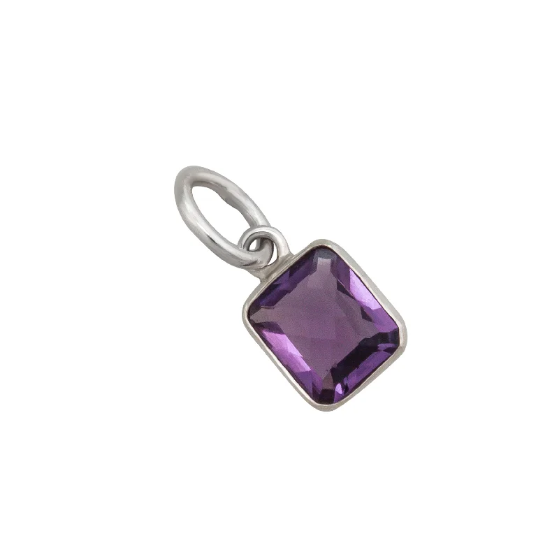 Sterling Silver Amethyst Charm Pendant