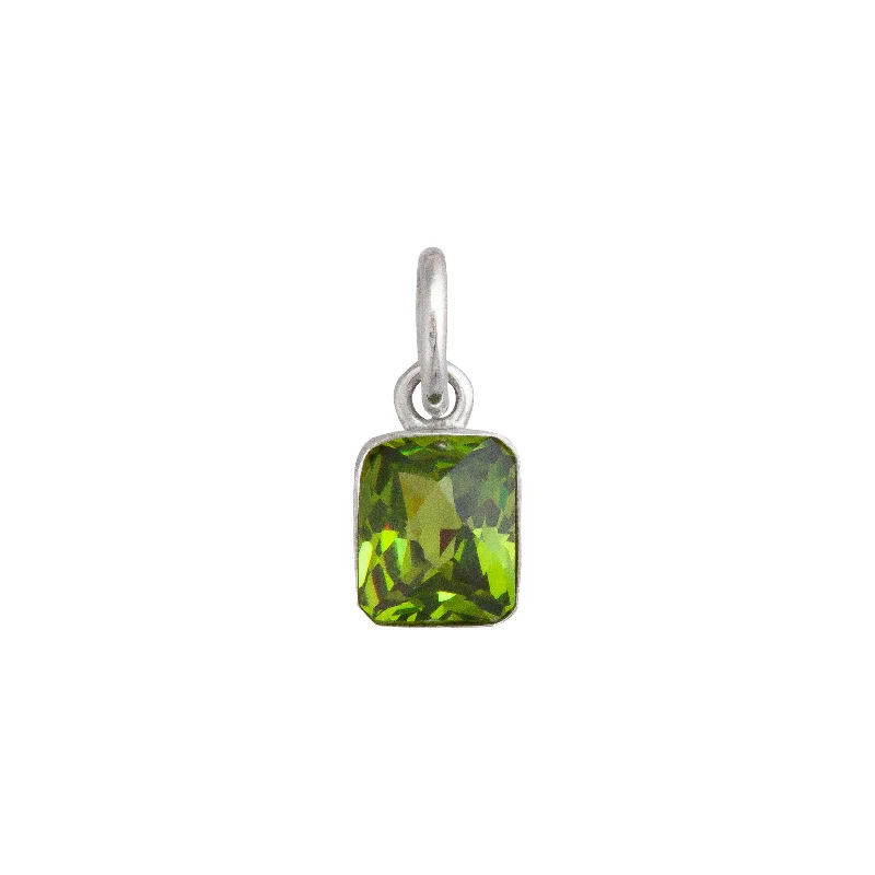 Sterling Silver Lab Created Peridot Charm Pendant