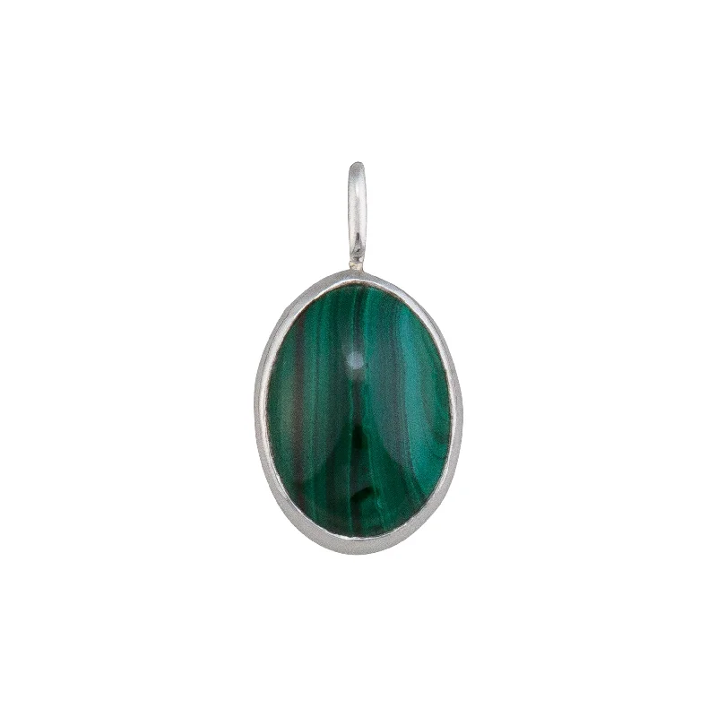 Sterling Silver Malachite Charm Pendant