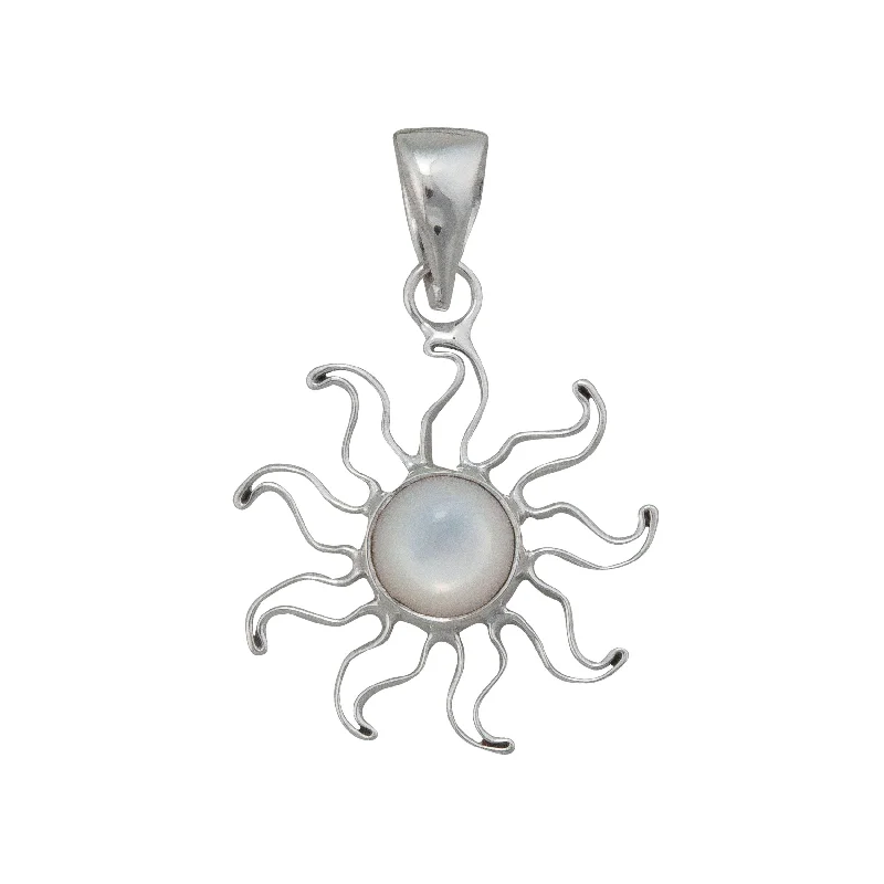 Sterling Silver Mother of Pearl Sun Pendant