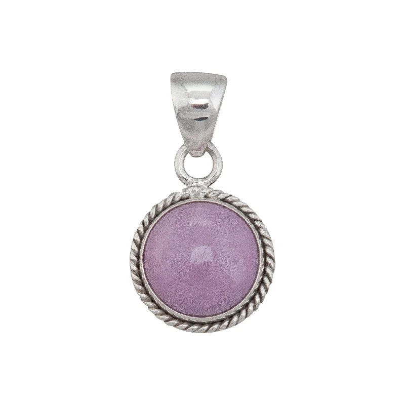 Sterling Silver Phosphosiderite Round Rope Pendant