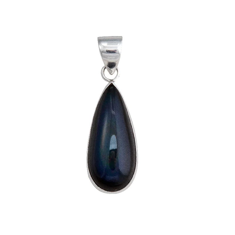 Sterling Silver Rainbow Obsidian Pendant