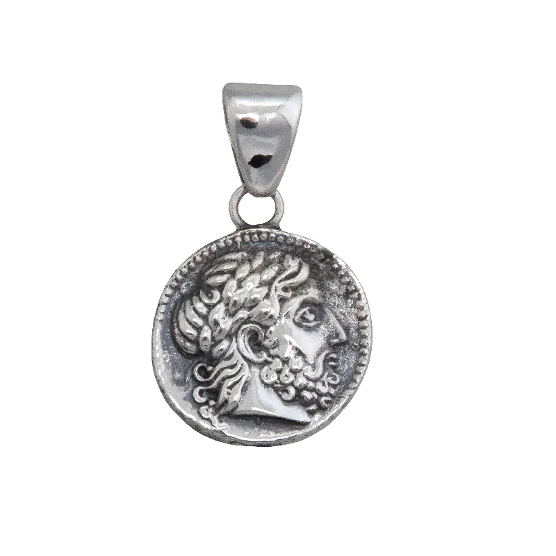 Sterling Silver Reversible Replica Greek Coin Pendant