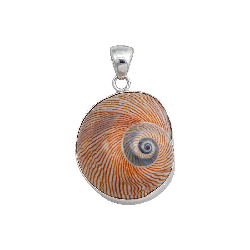 Sterling Silver Whale Eye Shell Pendant