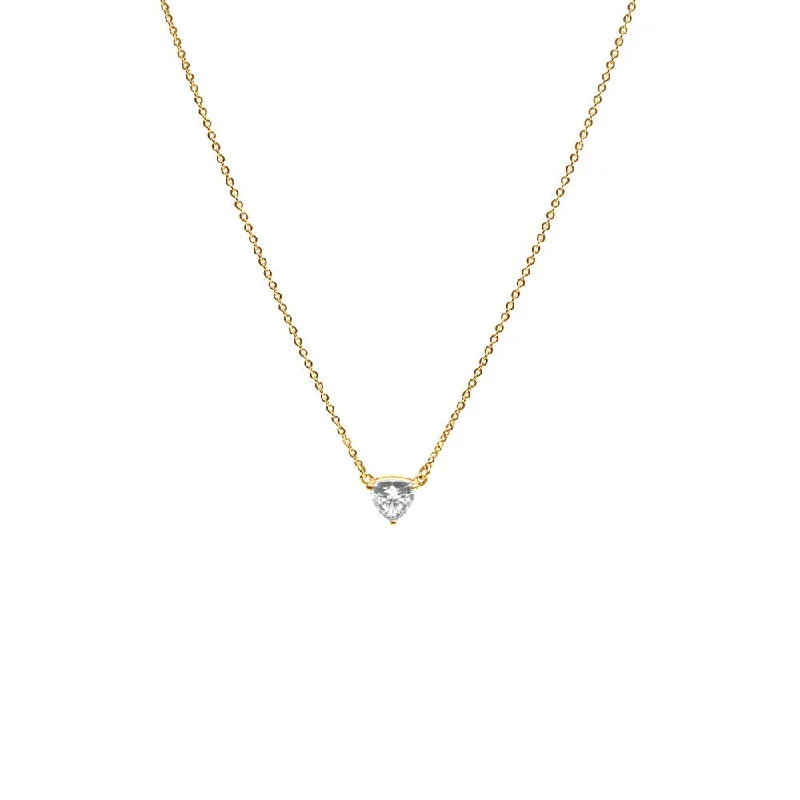 TRILLION PENDANT NECKLACE | 14K GOLD & HERKIMER