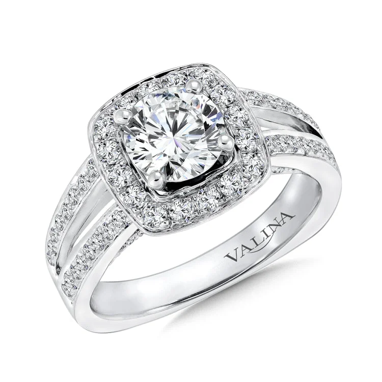 Cushion Shape Halo Engagement Ring