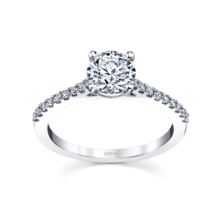 14 KT White Gold Engagement Ring With 0.18 ctw