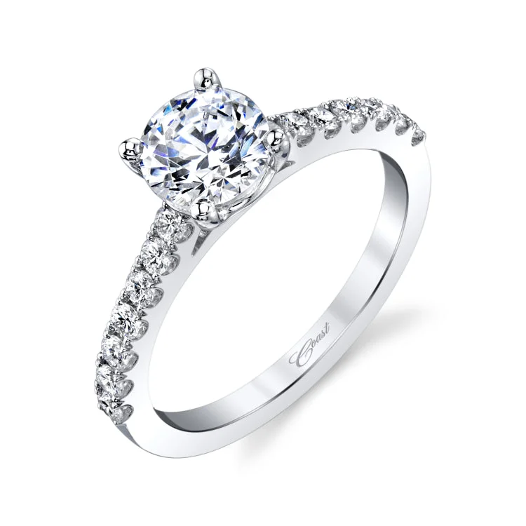 14 KT White Gold Engagement Ring With 0.35 ctw