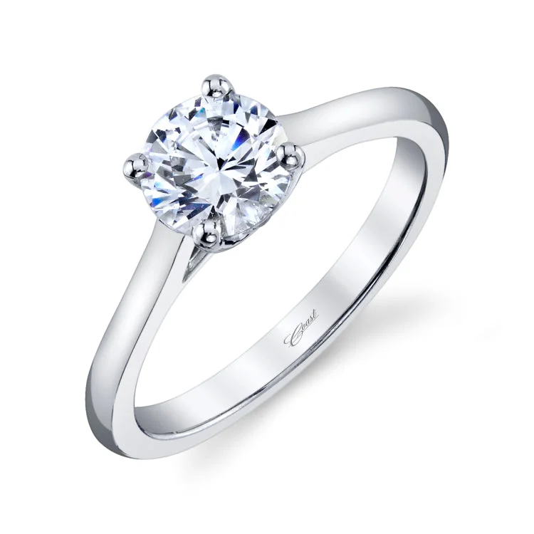 14 KT White Gold Engagement Ring With 0.01 ctw