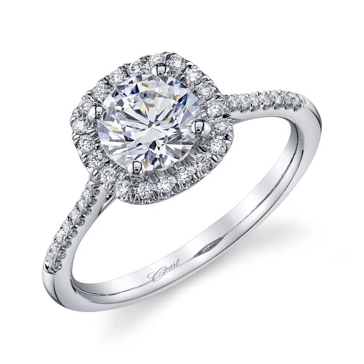 14 KT White Gold Engagement Ring With 0.18 ctw