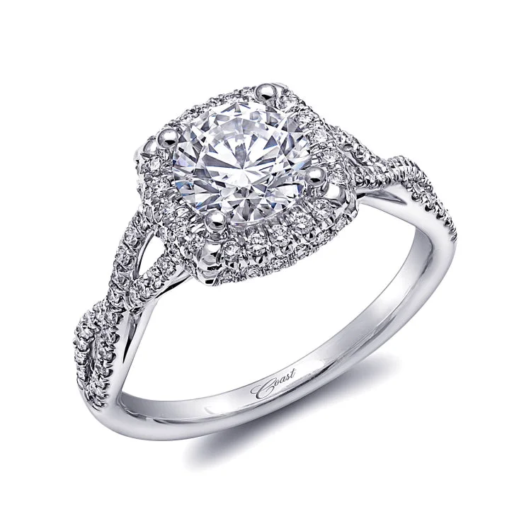 14 KT Engagement ring in White Gold