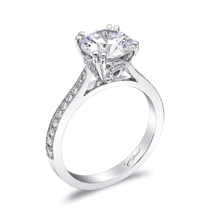 14 KT Engagement ring in White Gold