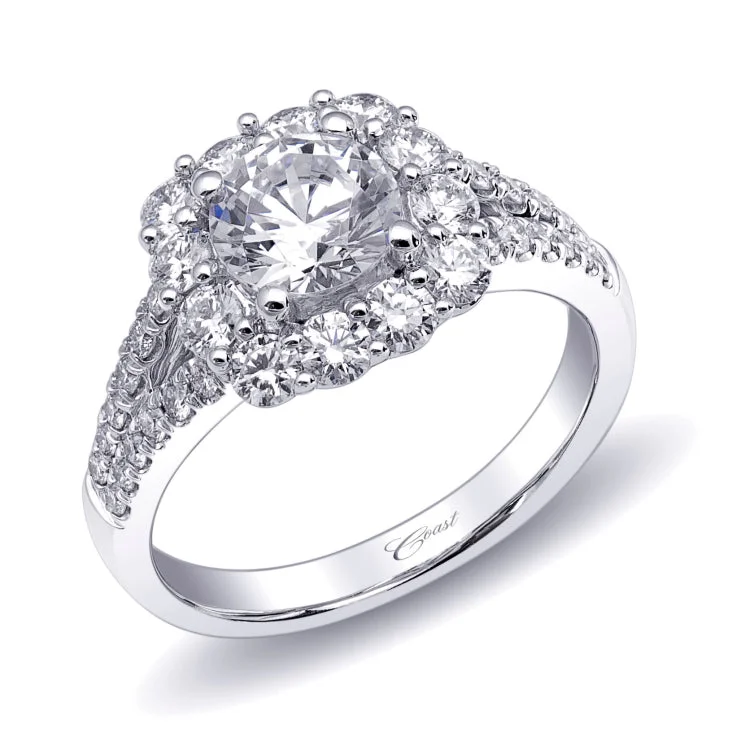 14 KT Engagement ring in White Gold