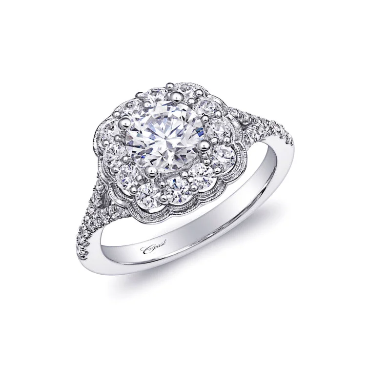 14 KT Engagement ring in White Gold