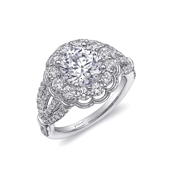 14 KT Engagement ring in White Gold