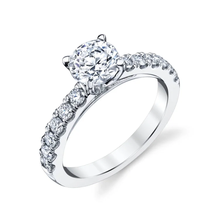 14 KT Engagement ring in White Gold