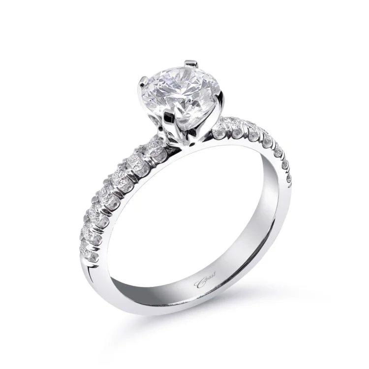 14 KT White Gold Engagement Ring With 0.34 ctw