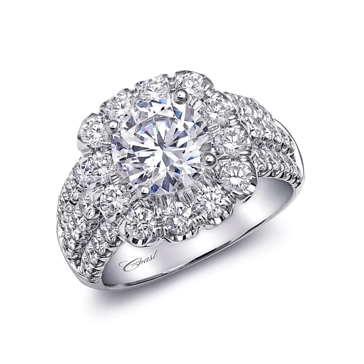 14 KT Engagement ring in White Gold