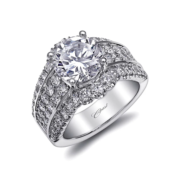 14 KT Engagement ring in White Gold