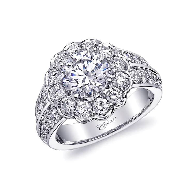 14 KT Engagement ring in White Gold