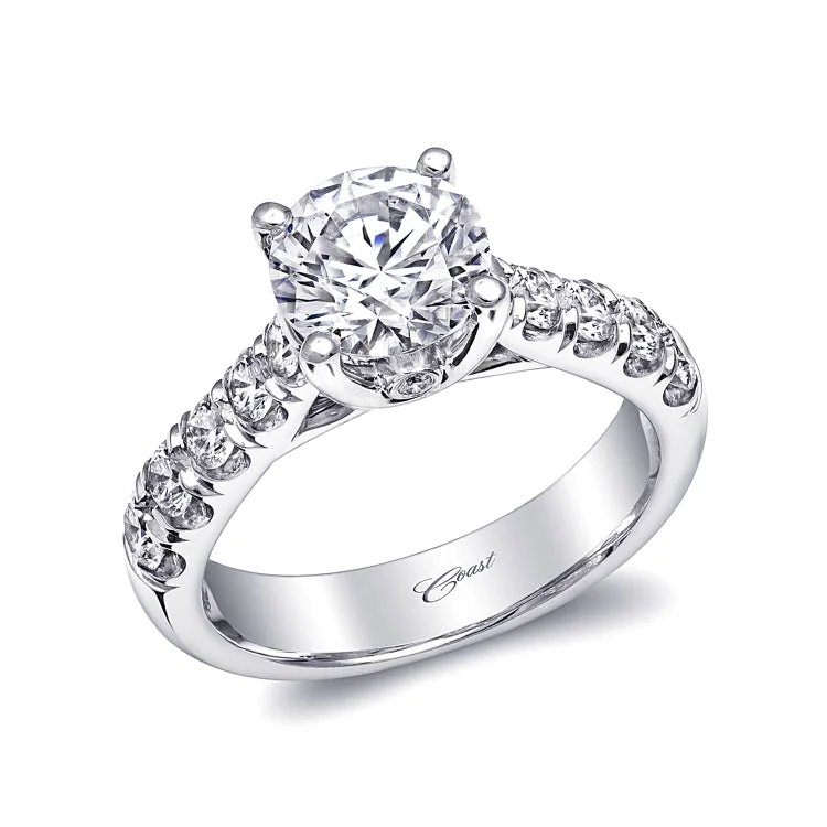 14 KT White Gold Engagement Ring With 0.78 ctw