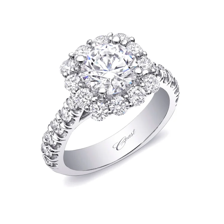 14 KT White Gold Engagement Ring With 1.4 ctw