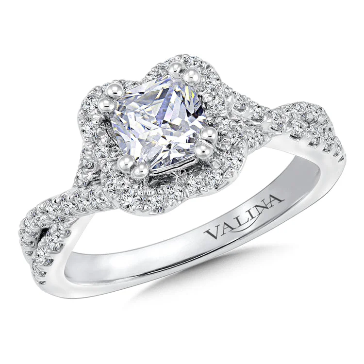 Floral Shape Halo Diamond Engagement Ring