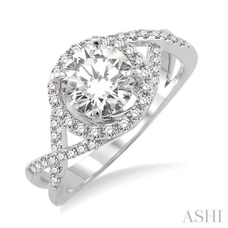 1/3 Ctw Diamond Semi-Mount Engagement Ring in 14K White Gold