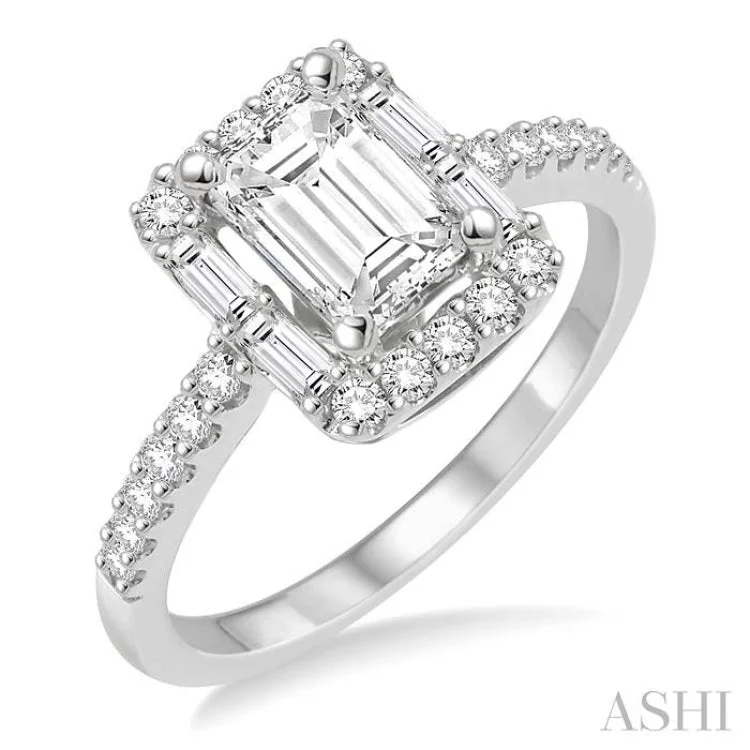 1/2 Ctw Diamond Semi-mount Engagement Ring in 14K White Gold