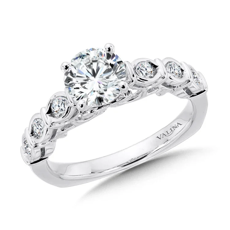 Straight Diamond Engagement Ring