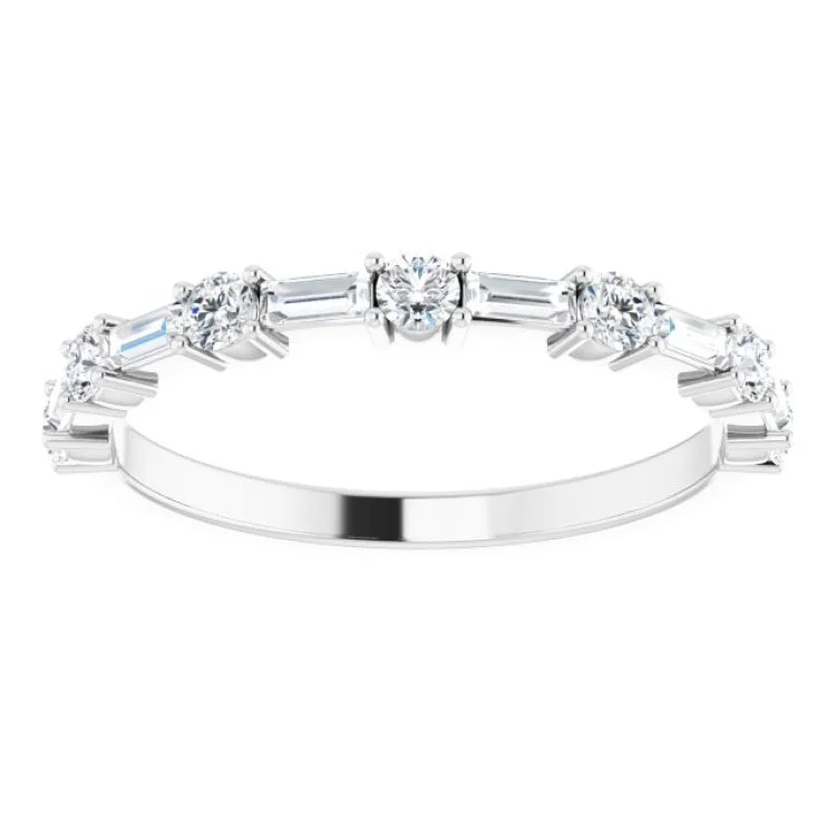 14K White 1/2 CTW Natural Diamond Anniversary Band