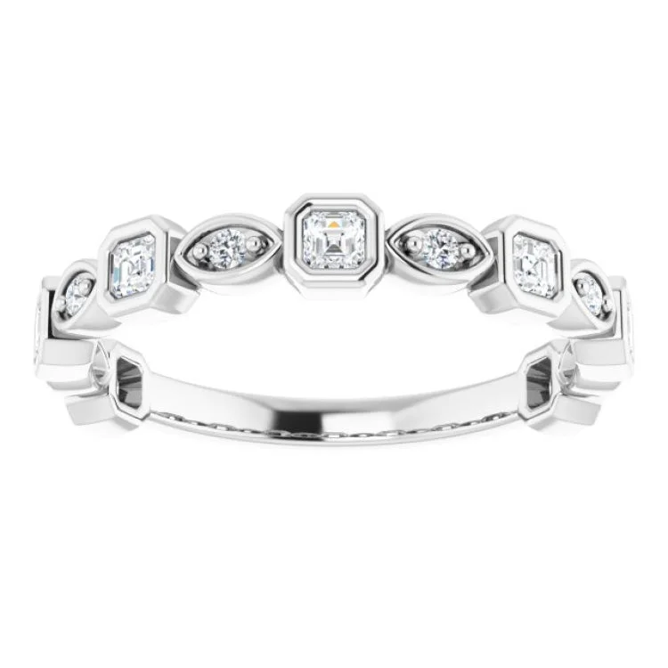 14K White 3/8 CTW Natural Diamond Anniversary Band