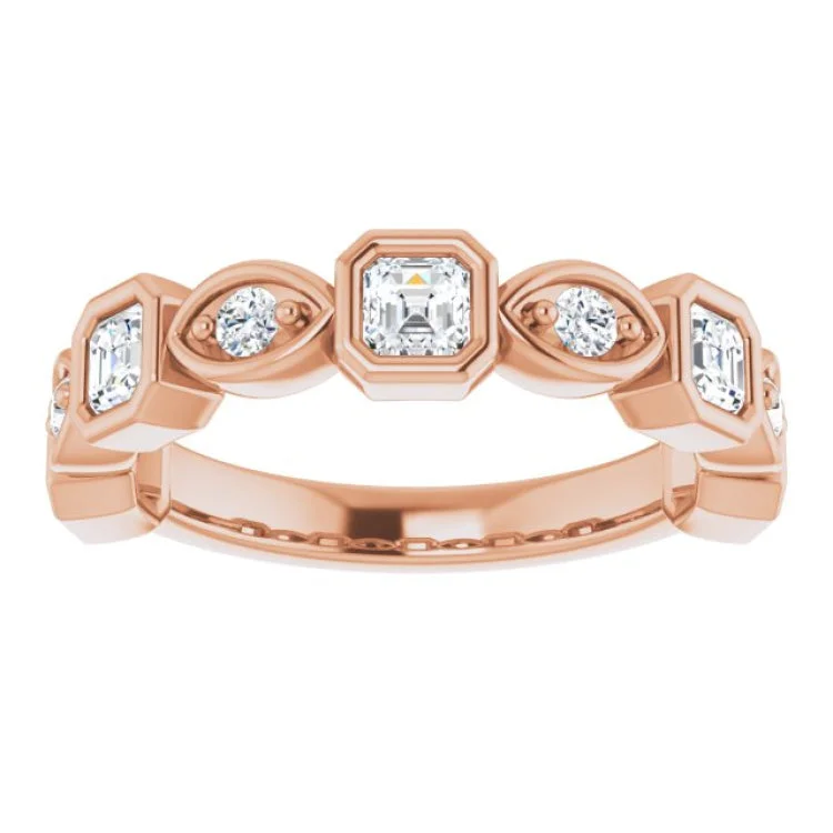 14K Rose 9/10 CTW Natural Diamond Anniversary Band