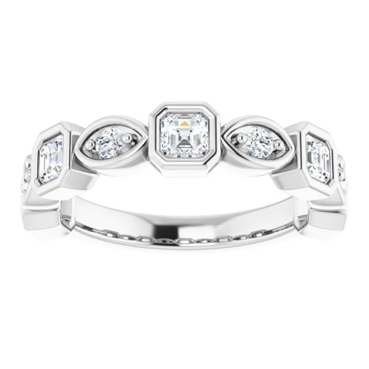 14K White 9/10 CTW Natural Diamond Anniversary Band