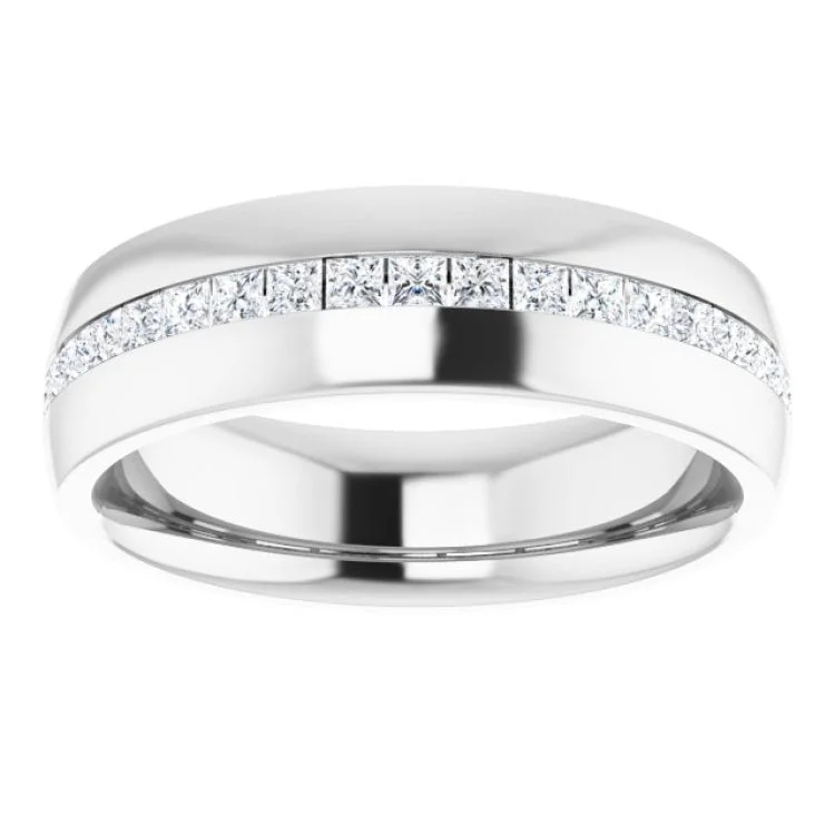 14K White 5/8 CTW Natural Diamond Band