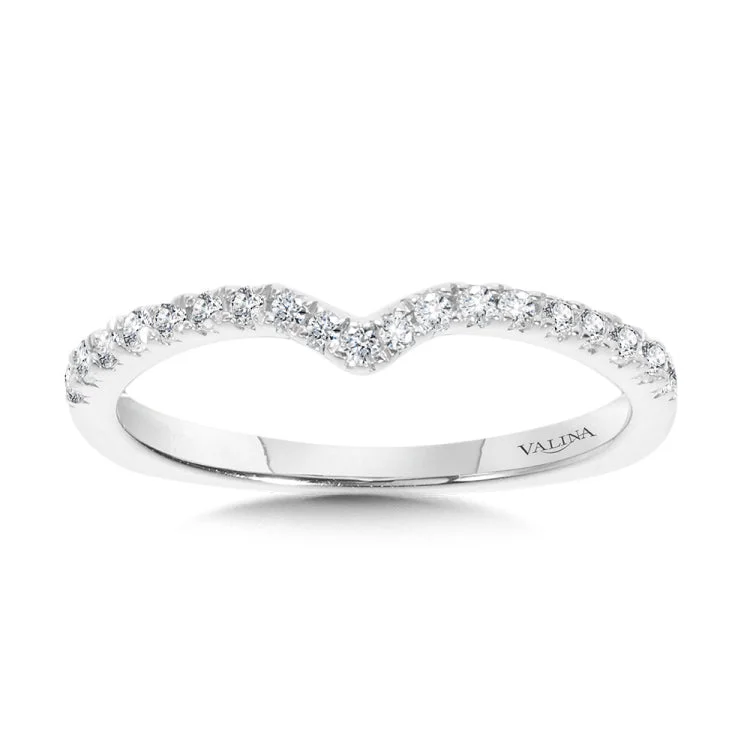 Chevron Diamond Wedding Band