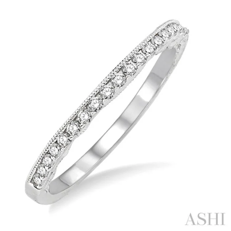 1/5 Ctw Round Cut Diamond Wedding Band in 14K White Gold